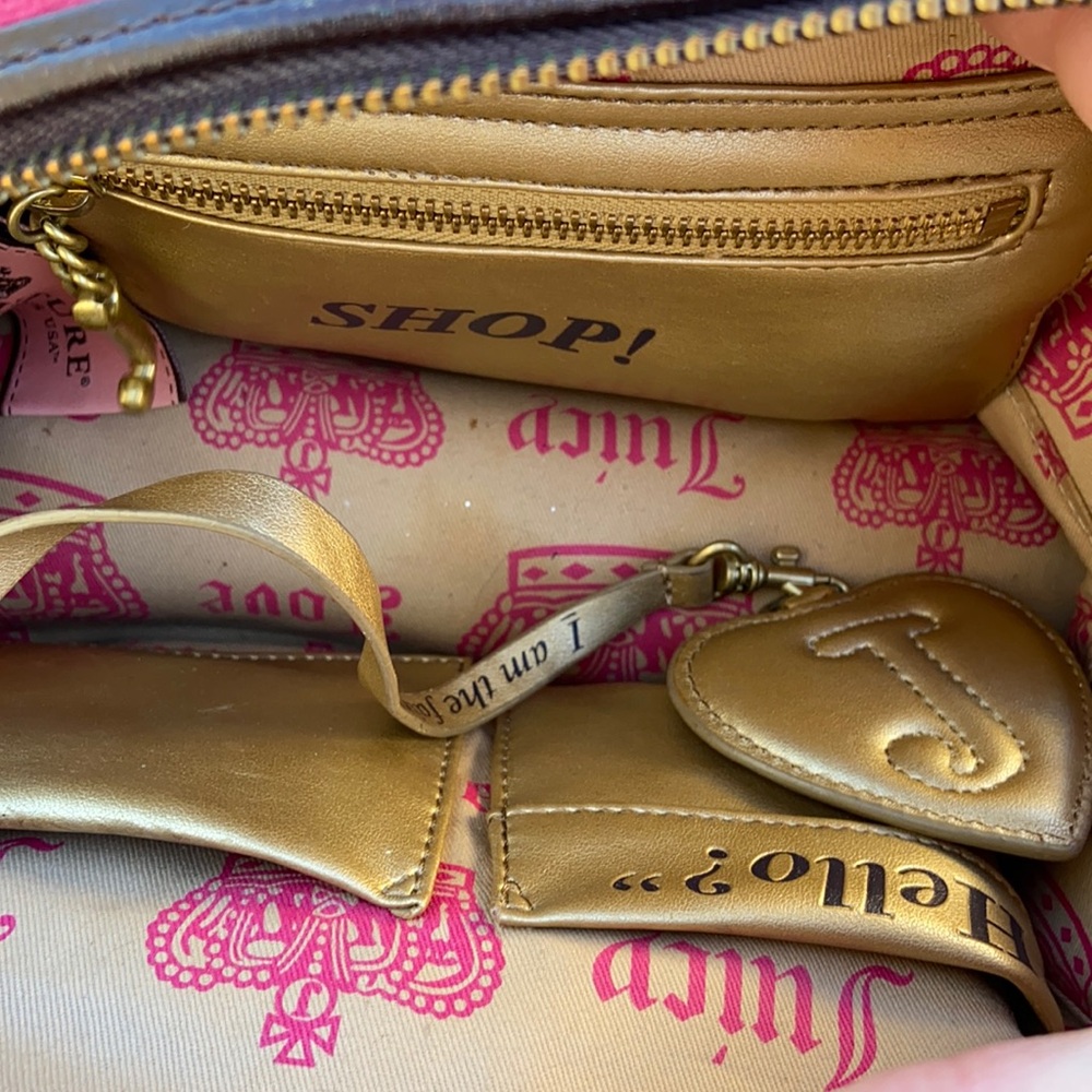 Juicy Couture Y2K PINK Velour REGAL COUTURE Bowler Bag RARE VINTAGE 2000’s - Picture 8 of 16